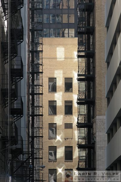 "Escape Routes" [Alley with Fire Escapes at Chicago, Illinois]