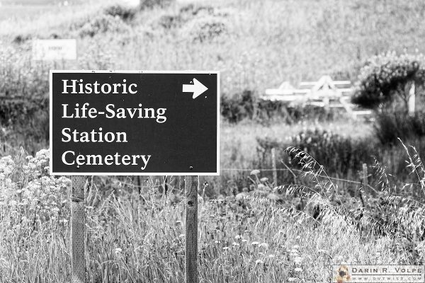 "Oxymoron?" [Historic Life Saving Station Cemetery Sign in Point Reyes National Seashore, California]