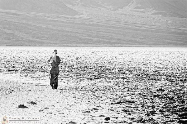 "Desert Vagrant" [Woman Walking on Badwater Basin in Death Valley National Park, California]