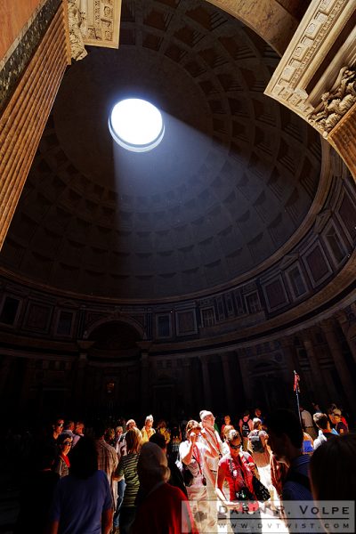 "In the Spotlight" [Tourists at The Pantheon in Rome, Italy]