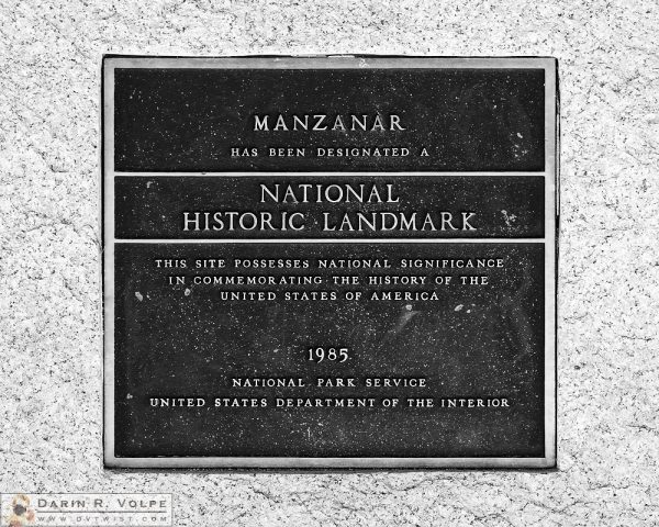 "National Disgrace" [Plaque at Manzanar National Historic Landmark, California]