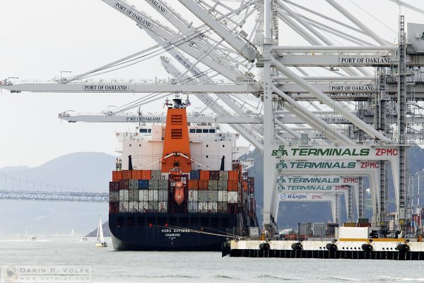 "Made in China" [Container Ship Kobe Express at Port of Oakland, California]