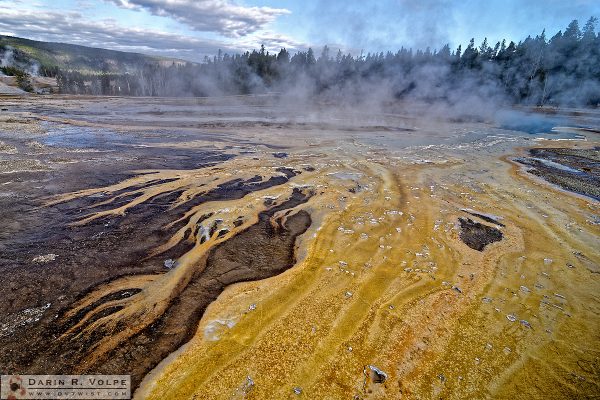 "Hot Spring Hot Rod" [Cyanobacteria at Doublet Pool in Yellowstone National Park, Wyoming]