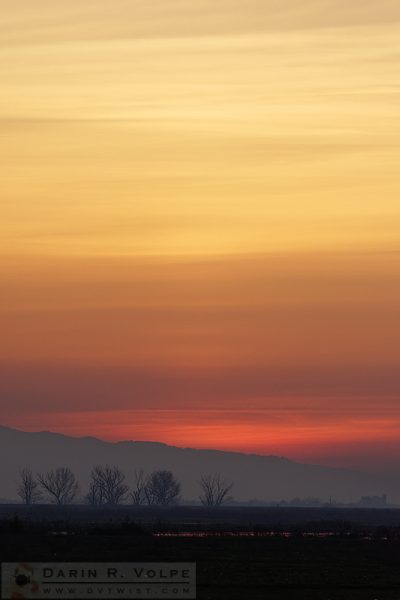"Goodnight Merced" [Hazy Sunset at Merced National Wildlife Refuge, California]