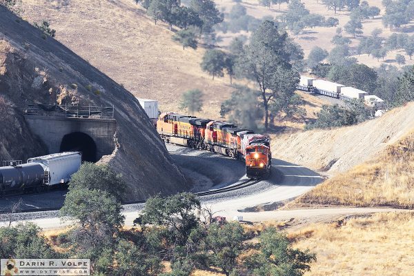 "Twists and Turns" [BNSF Intermodal Train in the Tehachapi Mountains, California]