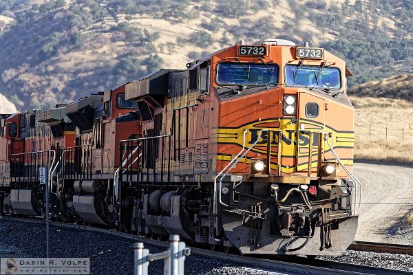 "Three Kinds of Pumpkin" [BNSF Freight Locomotives in Bealville, California]