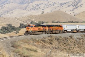 "Hotshot" [BNSF ES44AC Locomotives and UPS Trailers in Keene, California]