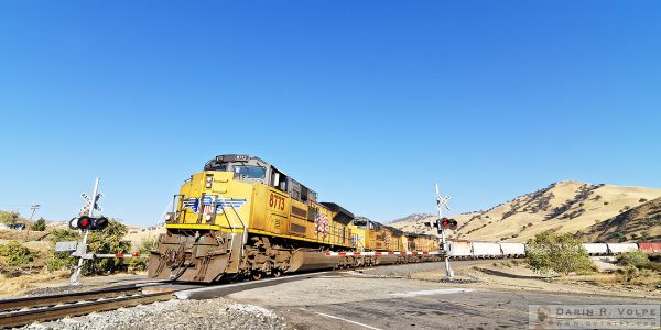 "Rounding the Horseshoe" [Union Pacific Freight Train in Caliente, California]