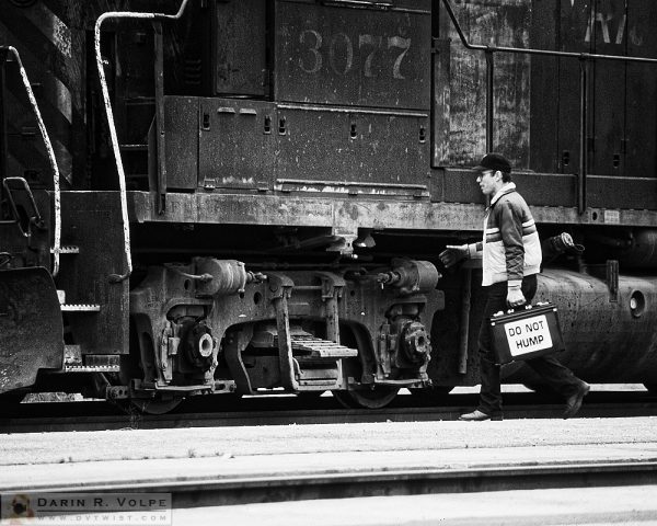 "Do Not Hump" [Train Engineer & EMD GP40 Locomotive in San Luis Obispo, California]