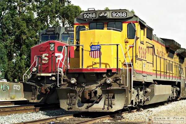 "End of an Era" [Southern Pacific and Union Pacific Locomotives in San Luis Obispo, California]