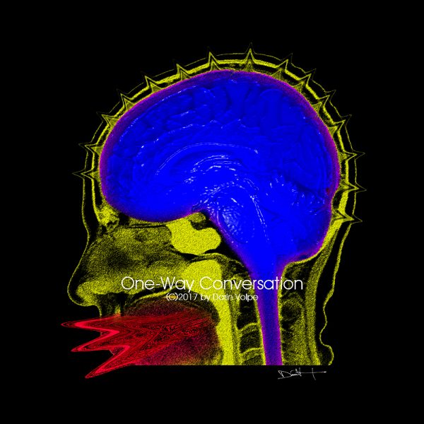 One-way Conversation -- Digital Art From An Mri Scan Of A Human Head