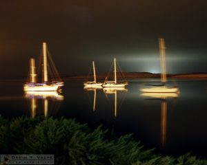 "Black Lagoon" [Sailboats at Night in Morro Bay, California]