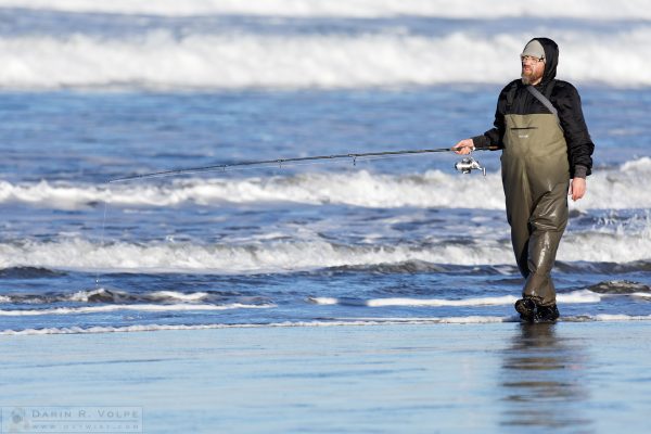 "The Pacific Angler In His Natural Habitat" [Fisherman in Morro Bay, California]